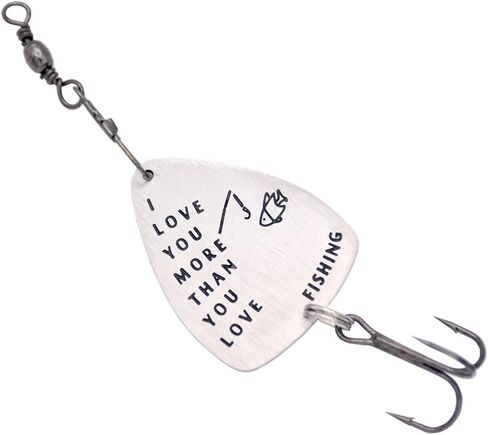 O.RIYA I Love You Hand Stamped Lure Fisherman Gift - Groom Gift, from Daughter in Saudi Arabia