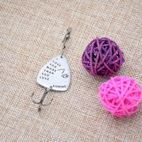O.RIYA I Love You Hand Stamped Lure Fisherman Gift - Groom Gift, from Daughter in Saudi Arabia