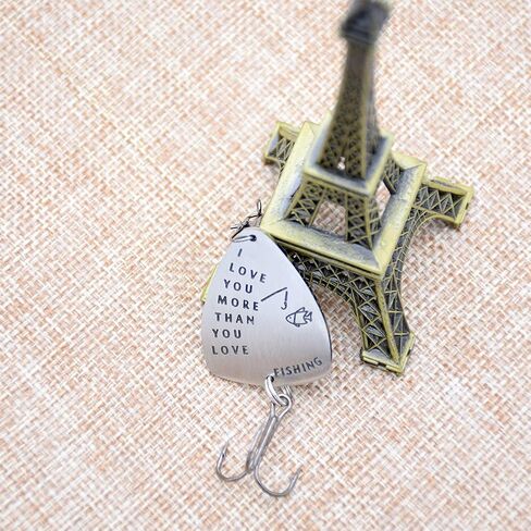O.RIYA I Love You Hand Stamped Lure Fisherman Gift - Groom Gift, from Daughter in Saudi Arabia