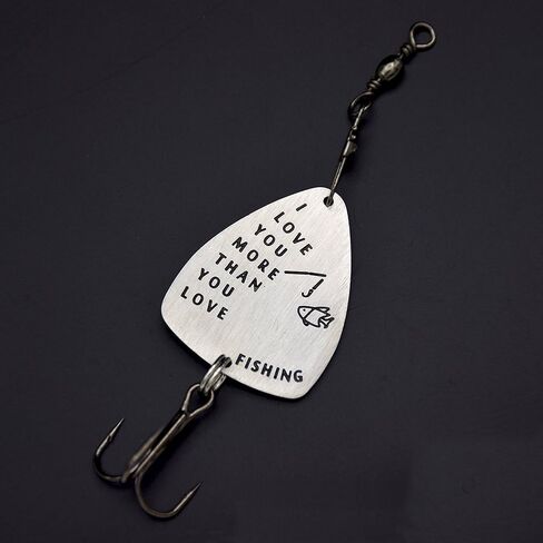 O.RIYA I Love You Hand Stamped Lure Fisherman Gift - Groom Gift, from Daughter in Saudi Arabia