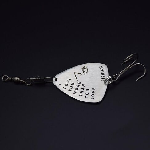 O.RIYA I Love You Hand Stamped Lure Fisherman Gift - Groom Gift, from Daughter in Saudi Arabia