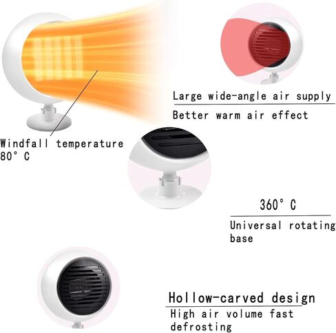 مزيل صقيع وسخان السيارة بقدرة 150 وات 12 فولت مع مروحة تبريد، تسخين سريع ودوران 360 درجة، تصميم إضافي in Kuwait