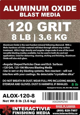 #46 Aluminum Oxide - 8 LBS - Coarse Sand Blasting Abrasive Media for Blasting Cabinet and Blasting Guns. in Kuwait
