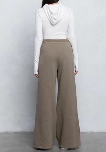 Unybwonn Women High Waist Wide Leg Y2k Sweatpants Baggy Patchwork Multi Zipper Ripped Cutout Joggers Pants Streetwear in Kuwait