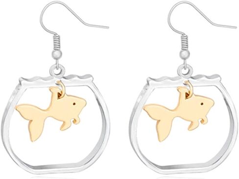 2-Color Goldfish in a Bowl Necklace Novelty Necklaces in Saudi Arabia