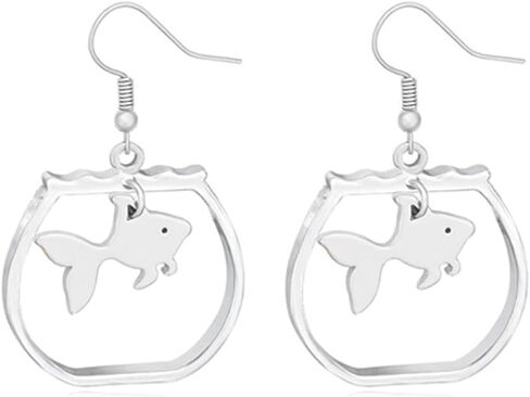 2-Color Goldfish in a Bowl Necklace Novelty Necklaces in Saudi Arabia
