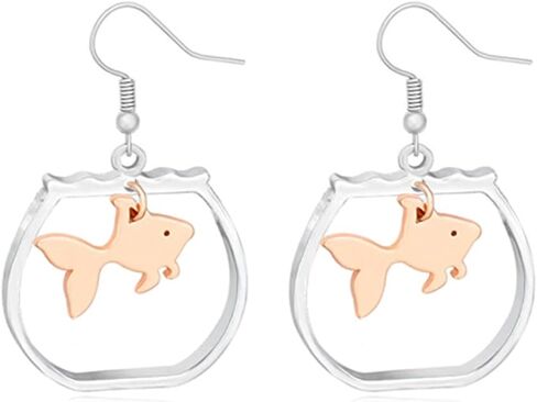 2-Color Goldfish in a Bowl Necklace Novelty Necklaces in Saudi Arabia