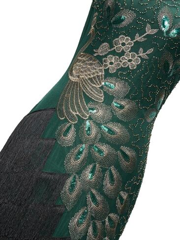 FAIRY COUPLE Women's 1920s Vintage Peacock Flapper Fringed Great Gatsby Dresses S070 in Saudi Arabia