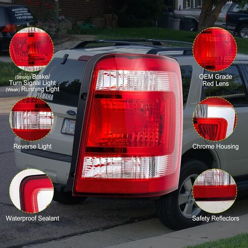 مجموعة ضوء الذيل لسيارة Ford Escape 2008-2012 الضوء الخلفي OE لاستبدال FO2801210 8L8Z13404A جانب الركاب in Kuwait