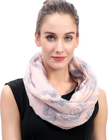 Lina & Lily Vintage Camera Print Women's Infinity Scarf Lightweight in Kuwait