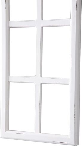 Farmhouse Arched Window Frame Wall Decor 12 X 36 Inch, Hanging Distressed White Wooden Cathedral Window Frames for Wall Decor, Rustic Window Pane for Home Decor Entryway Hallway Living Room in Kuwait