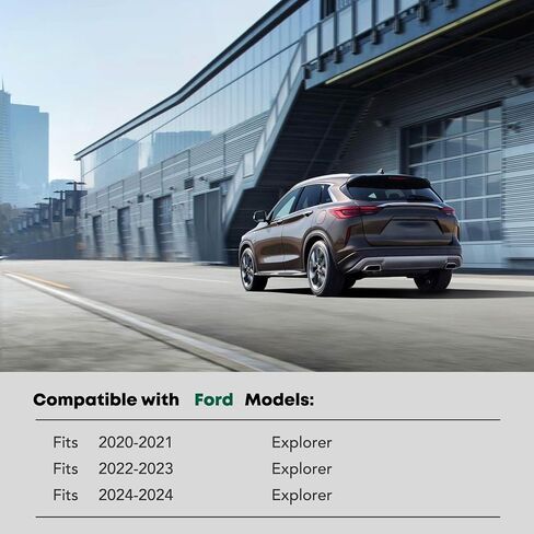YHTAUTO 5.5" خطوات جانبية لألواح الجري متوافقة مع Ford Explorer 2011-2019، مسحوق ألومنيوم أسود مع شريط مطاطي قصير، قضبان جانبية للكابينة ملحقات خارجية للطرق الوعرة، مجموعة من 2 in Saudi Arabia