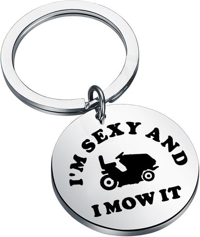 PLITI Gardening Gift Lawn Mowing Gift Gardener Gift Landscaping gift I'm Sexy And I Mow It Keychain For Landscaper in Saudi Arabia