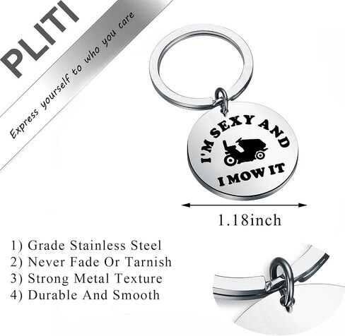 PLITI Gardening Gift Lawn Mowing Gift Gardener Gift Landscaping gift I'm Sexy And I Mow It Keychain For Landscaper in Saudi Arabia