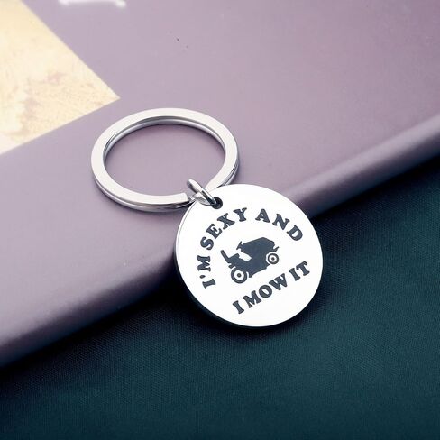 PLITI Gardening Gift Lawn Mowing Gift Gardener Gift Landscaping gift I'm Sexy And I Mow It Keychain For Landscaper in Saudi Arabia