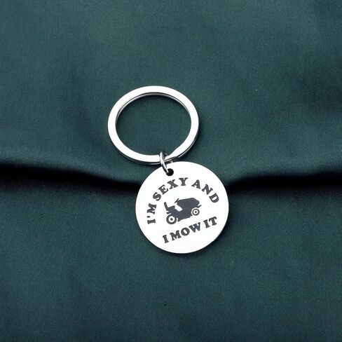 PLITI Gardening Gift Lawn Mowing Gift Gardener Gift Landscaping gift I'm Sexy And I Mow It Keychain For Landscaper in Saudi Arabia