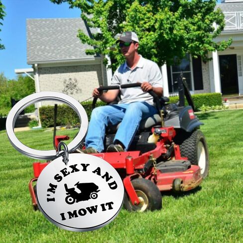 PLITI Gardening Gift Lawn Mowing Gift Gardener Gift Landscaping gift I'm Sexy And I Mow It Keychain For Landscaper in Saudi Arabia