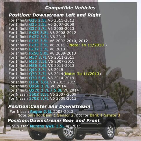 MANATEE 234-4380 2 قطعة مستشعر الأكسجين O2 الأيسر والأيمن مناسب لإنفينيتي EX35 FX35 FX50 G25 G35 G37 M35 M37 M56 Q70، Nissan Murano 350Z 370Z Rogue، 226A0-JA10C 226A0-ET000 in Kuwait