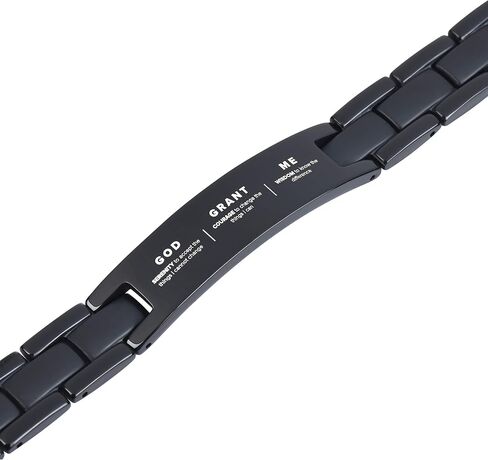 Crosstraxx Magnetic Serenity Prayer Bracelet - Motivational Prayer Bracelet for Women & Men - Spiritual Gifts for Friends & Family - Adjustable Size with Link Tool - 8.5x0.5" in Saudi Arabia