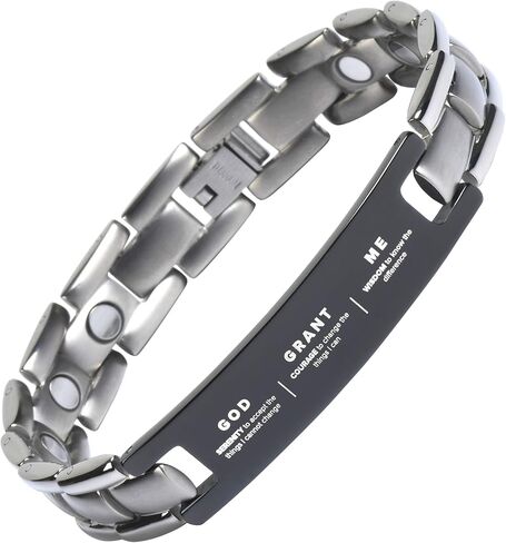 Crosstraxx Magnetic Serenity Prayer Bracelet - Motivational Prayer Bracelet for Women & Men - Spiritual Gifts for Friends & Family - Adjustable Size with Link Tool - 8.5x0.5" in Saudi Arabia