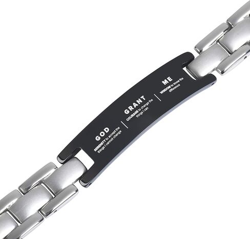Crosstraxx Magnetic Serenity Prayer Bracelet - Motivational Prayer Bracelet for Women & Men - Spiritual Gifts for Friends & Family - Adjustable Size with Link Tool - 8.5x0.5" in Saudi Arabia