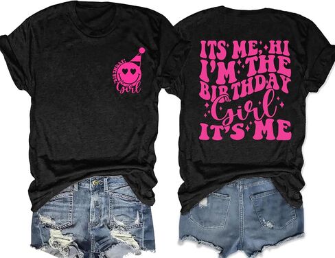 Birthday Shirt for Women It’s Me Hi I’m The Birthday Girl It’s Me Tshirt Funny Birthday Party Gift Tops in Saudi Arabia