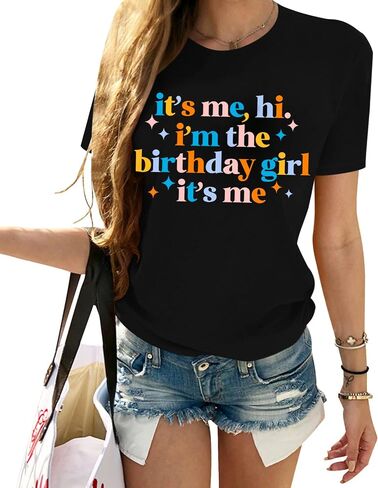 Birthday Shirt for Women It’s Me Hi I’m The Birthday Girl It’s Me Tshirt Funny Birthday Party Gift Tops in Saudi Arabia