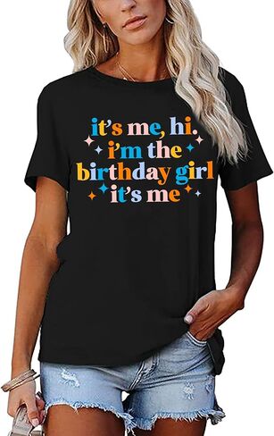 Birthday Shirt for Women It’s Me Hi I’m The Birthday Girl It’s Me Tshirt Funny Birthday Party Gift Tops in Saudi Arabia