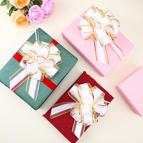 10 Pcs Gold Big Pull Bow Gift Wrapping 6 Inch Gift Bows， Pull Bows，Christmas Bows for Gift Wrapping，Mother's Day, Valentine's Day Birthdays Gift Decor for Present，Wedding Baskets Decorations(Gold) in Saudi Arabia