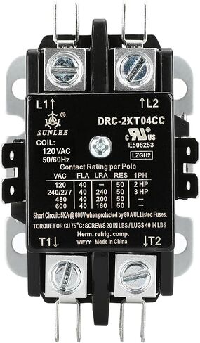 2 Pole 40 AMP 30 AMP 24VAC Coil Contactor SunLee Contactor 45GG20AJ Replacement Relays for Air Conditioner, Heat Pump, Refrigeration System in Kuwait
