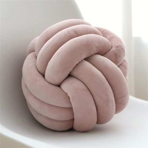 Knot Pillow Ball, Soft Throw Pillow, Hand Made Decor, Round Plush Pillow, Sofa Cuddle Ball, Cute Couch Knotted Pillows, Suitable Living Room Decoration, (11x11, Navy) in Saudi Arabia