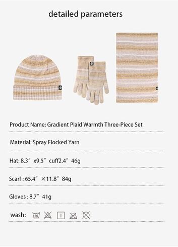 Wander Agio Womens Warm Winter Hat Scarf Glove Set for Women Knit Beanies Hats Scarves and Gloves Space-Dye Stripes 3-Sets in Saudi Arabia