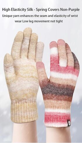 Wander Agio Womens Warm Winter Hat Scarf Glove Set for Women Knit Beanies Hats Scarves and Gloves Space-Dye Stripes 3-Sets in Saudi Arabia