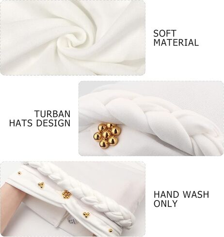 DRESHOW Turban Pre-Tied Twisted Braid Hair Cover Wrap Hat African Beanie Headwraps for Black Women Chemo Cancer Cap in Saudi Arabia