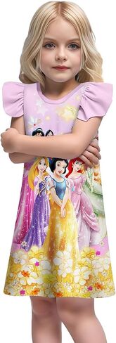 Girl Kids Princess Dress Toddler Cartoon Dresses Summer Casual Playwear Outfits 2-9Y in Saudi Arabia