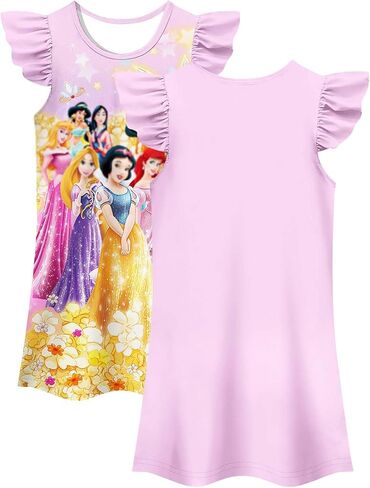 Girl Kids Princess Dress Toddler Cartoon Dresses Summer Casual Playwear Outfits 2-9Y in Saudi Arabia