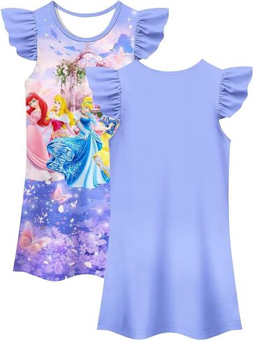 Girl Kids Princess Dress Toddler Cartoon Dresses Summer Casual Playwear Outfits 2-9Y in Saudi Arabia