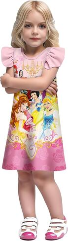 Girl Kids Princess Dress Toddler Cartoon Dresses Summer Casual Playwear Outfits 2-9Y in Saudi Arabia