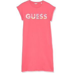 GUESS Girls' One Size Light French Terry Embroidered Logo Patch Dress