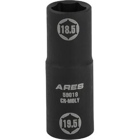 ARES 59022-1/2-inch Drive 19 x 19.5mm Half Size Lug Nut Flip Socket - Impact Grade Chrome-Moly Steel – Remove Warped, Damaged, and Bloated Chrome Capped Lug Nuts