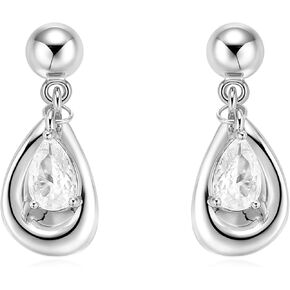 18K Gold Plated Sterling Silver Posts Heart Charm Hook Earrings for Women | Love Drop Dangle Origin Design Earrings