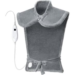 Heating Pads for Neck and Shoulders, 32" x 25" XXXL Electric Heated Pad for Back Pain Relief Fast Heat Pad with 2 Hour Auto Off, 6 Temperature Levels, Weighted-Edge, Machine Washable