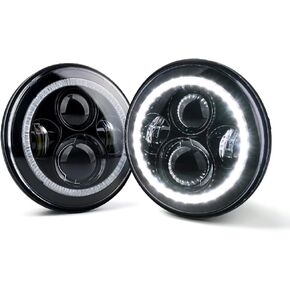 Xprite LED Headlights w/Hi&Lo Beam and Turn Signal Light, DRL Halo Ring Headlamp Compatible with Jeep Wrangler JK TJ LJ 1997-2018, DOT Approved 90W LED Chip