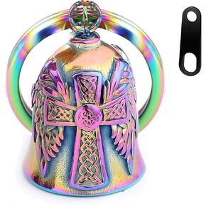Motorcycle Men Bells - Motorcycle Angel Bell for Men Women,Bell Biker Accessory,Guard Riding Safety (Rainbow)