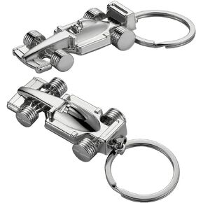 DayCount® Pack of 2 Race Car Metal Key Chain, Stainless Steel F1 Formula Race Racing Keychain, Metal Car Keychains Key Rings Fob Racing Key Holder for Men Boys