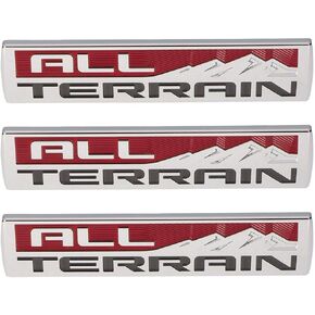 Aimoll 3pcs All Terrain Emblem 3D Badge Door Tailgate Replacement for 2014-2017 GMC Sierra Chrome