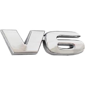 OnlyYou.X V6 Emblem V6 Badge V6 Decal V6 Sticker for Pickup and Car 1 Piece Metal Black Conjoined V6
