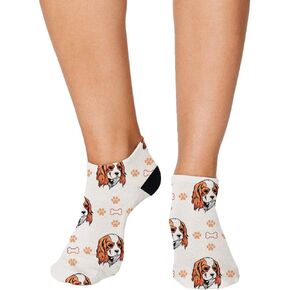 No Show Socks Cavalier King Charles Spaniel Style F Polyester Ankle Socks Women & Men Crazy Fun Socks 1 Size