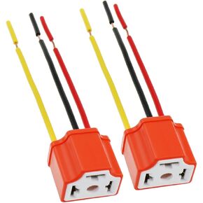 H4 Scoket ZZHXSM 2PCS H4 9003 HB2 Female Ceramic Connectors Plug Adapter with Wiring Harness Light-emitting Diode Headlight Holder