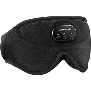 Sleep Eye Mask Headphones with Wireless Bluetooth 5.2, Silk Sleep Mask with 38 Soothing Sounds White Noise, 14 Hours Light Blocking Sleeping Mask Side Sleepers for Women and Men